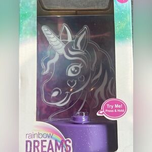 Rainbow Dreams Unicorn Night Light - Color Change Character- NIB. Purple base.